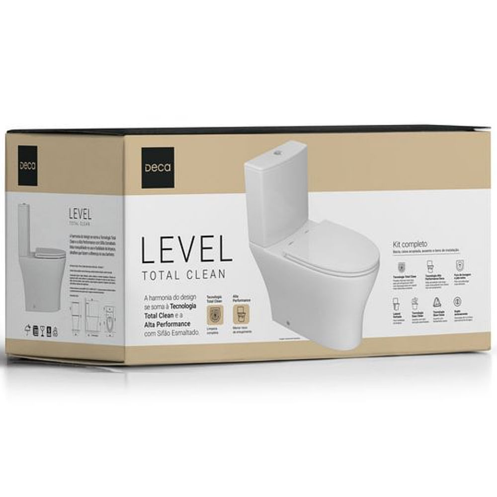Kit Bacia Com Caixa Level Total Clean Branco - KP.8520.17 - DECA - Imagem 3
